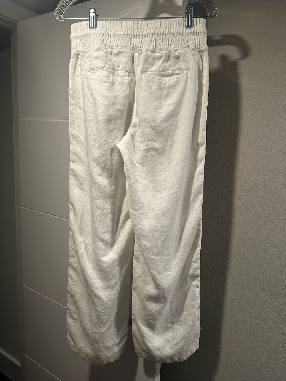 Athleta Cabo Linen Wide Leg Pants Women’s Size 4 White 100% Linen Drawstring - Picture 5 of 13
